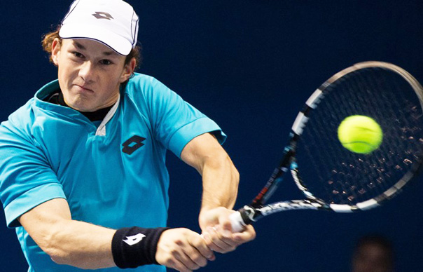 Daniel Nolan in action en route to the 2015 Gallipoli Youth Cup boys' title at Melbourne Park (Photo: Elizabeth Xue-Bai)